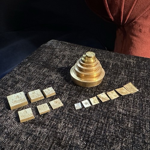 Antique c1900 brass apothecary - antique,