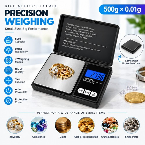 Digital pocket scale 500g - digital,